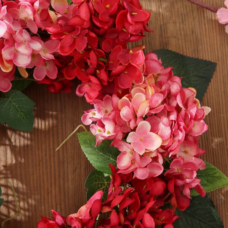 Türkranz Frühling Sommer: rot, rosa Hortensien