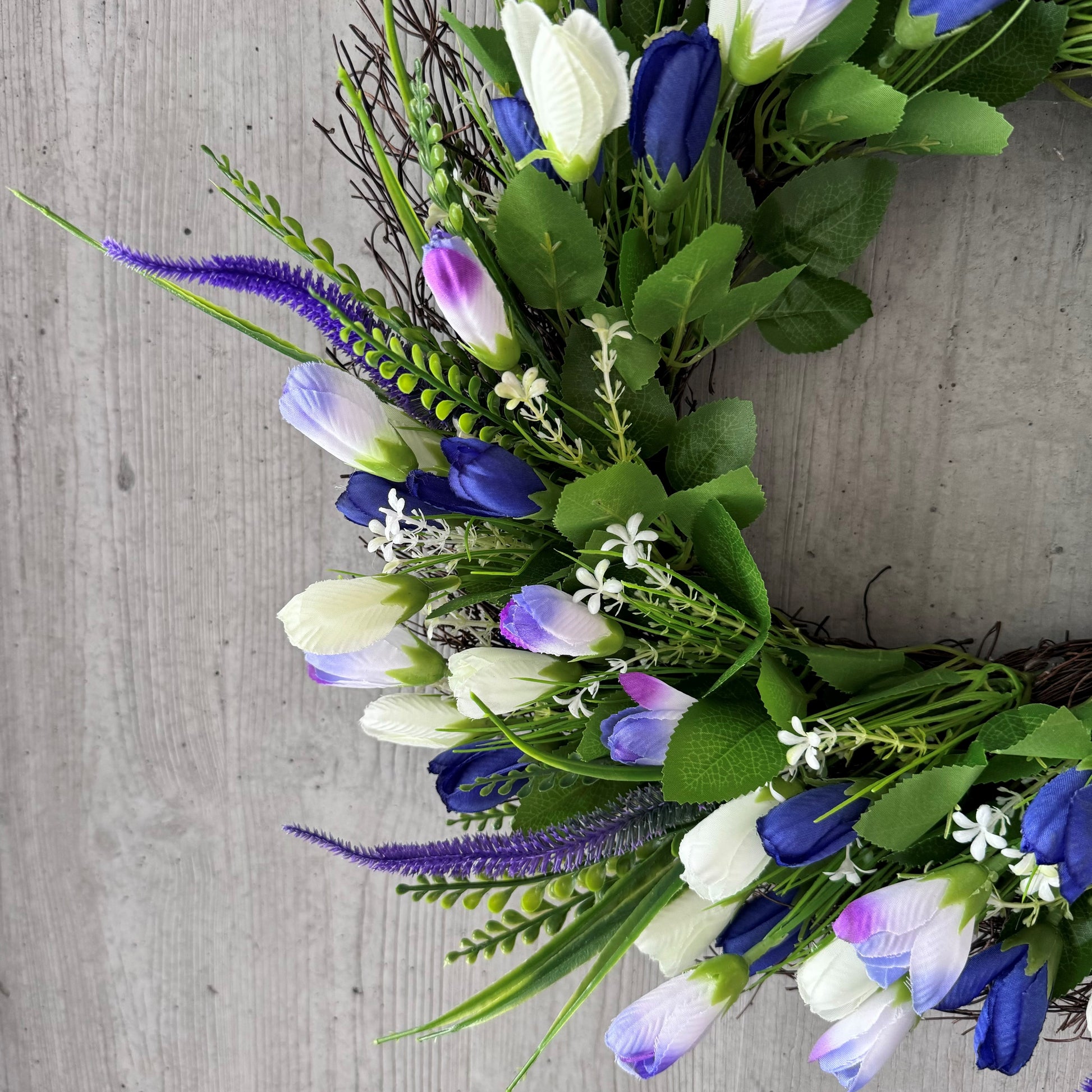 Türkranz frühling sommer blaue tulpen